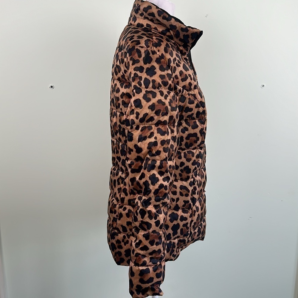 G.I.L.I. Zip Front Fleece Lined Printed Puffer Jacket in Leopard Size XS NWOT - Picture 8 of 14